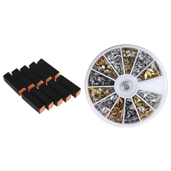 10Pcs Nail Art Buffer Buffing Sanding Files Block & 600 Pcs Nail Art Different Metallic Studs Gold & Silver Stud Wheel
10Pcs Nail Art Buffer Buffing Sanding Files Block & 600 Pcs Nail Art Different Metallic Studs Gold & Silver Stud Wheel