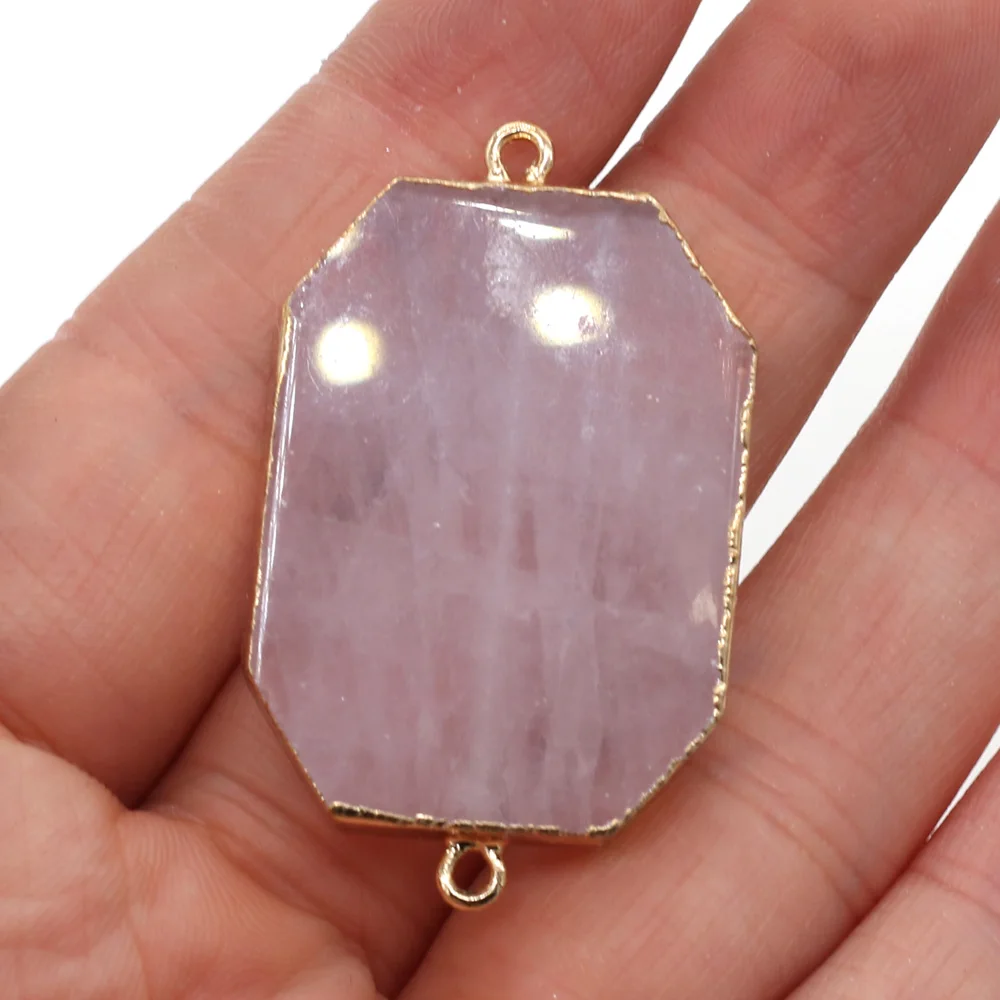 2pcs Natural Stone Crystal Connectors Pendants Rose Quartzs Double Hole Charms for Jewelry Making DIY Necklace Bracelet 25x45mm
2pcs Natural Stone Crystal Connectors Pendants Rose Quartzs Double Hole Charms for Jewelry Making DIY Necklace Bracelet 25x45mm