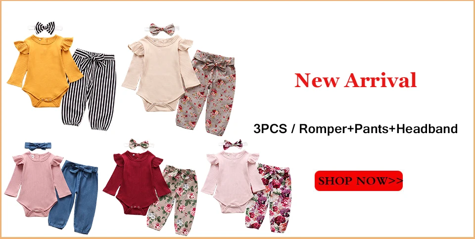 Newborn Baby Girl Clothes Set Summer Solid Color Short Sleeve Romper Flower Shorts Headband 3Pcs Outfit New Born Infant Clothing