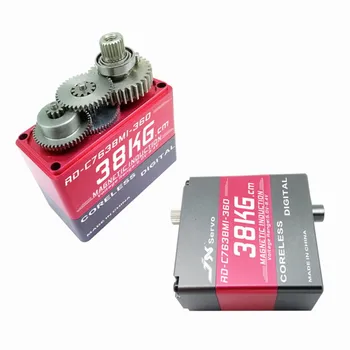 Original JX RD-C7638MI-360 38kg.cm 360 degree rotation Magnetic induction full CNC aluminium hulls Robot servo for RC Model
Original JX RD-C7638MI-360 38kg.cm 360 degree rotation Magnetic induction full CNC aluminium hulls Robot servo for RC Model