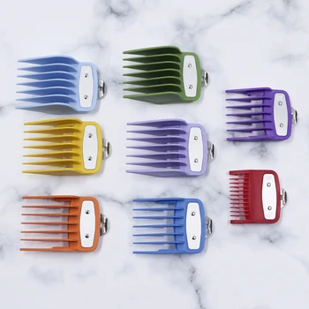 8 sizes colorful guide comb sets extra 1.5/4.5 mm clipper cutting tool kit hair clipper limited combs with metal
8 sizes colorful guide comb sets extra 1.5/4.5 mm clipper cutting tool kit hair clipper limited combs with metal