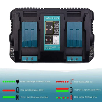 DC18RD 14.4V/18V Li-Ion Battery Charger 4A 120W For Makita Power Tool Battery with Dual USB Port EU Plug
DC18RD 14.4V/18V Li-Ion Battery Charger 4A 120W For Makita Power Tool Battery with Dual USB Port EU Plug