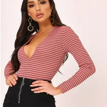 Autumn Winter Women Casual V-neck Jumpsuit Stripe Tops Women Long Sleeve Knitted Jumpsuits
Autumn Winter Women Casual V-neck Jumpsuit Stripe Tops Women Long Sleeve Knitted Jumpsuits