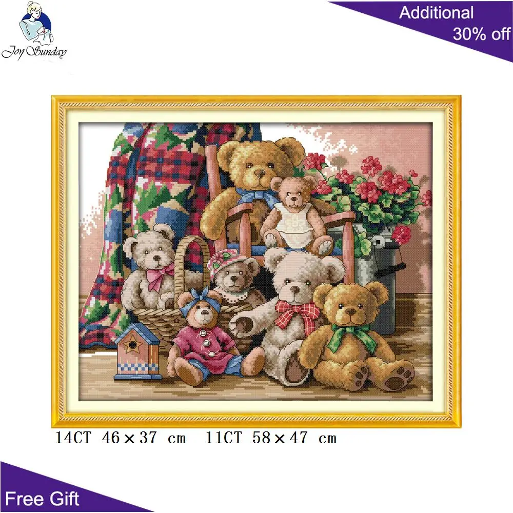 Joy Sunday Bear Family Home Decor C597 14CT 11CT Counted and Stamped Bear Happy Family Cross Stitch Needlepoint diy kit
Joy Sunday Bear Family Home Decor C597 14CT 11CT Counted and Stamped Bear Happy Family Cross Stitch Needlepoint diy kit