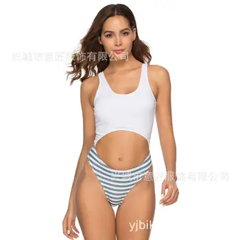 Nineteen New European and American Swimwear Explosive Stripe Sexy Hollow Special Fabric Triangular Bikini Swimwear
Nineteen New European and American Swimwear Explosive Stripe Sexy Hollow Special Fabric Triangular Bikini Swimwear