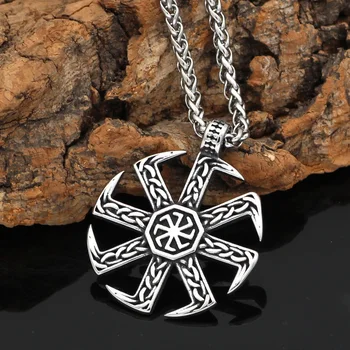 Kolovrat knot amulet slavs Stainless steel pendant necklace 
Kolovrat knot amulet slavs Stainless steel pendant necklace