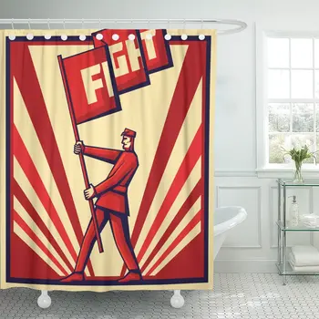 Red Fist Vintage Revolution Man Holding The Propaganda Power Shower Curtains Waterproof Polyester Fabric 72 x 78 inches Set
Red Fist Vintage Revolution Man Holding The Propaganda Power Shower Curtains Waterproof Polyester Fabric 72 x 78 inches Set