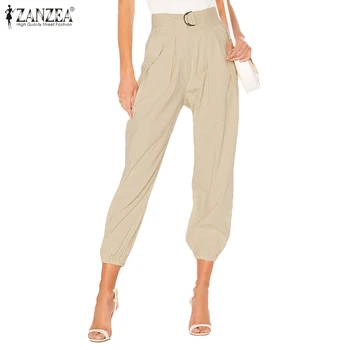 Women's Pants ZANZEA 2020 Fashion Lady Zipper Button Long Harem Pants Casual Loose Belted Trousers Pantalones Streewear Oversize 
Women's Pants ZANZEA 2020 Fashion Lady Zipper Button Long Harem Pants Casual Loose Belted Trousers Pantalones Streewear Oversize