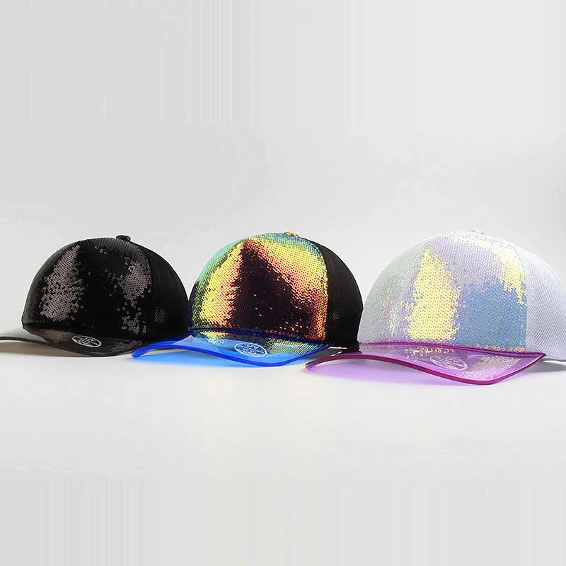 Girls 5 Panels Summer Sequin Trucker Sport Cap Hat Women Glitter Sequins Mesh Baseball Cap with Transparent Plastic Brim
Girls 5 Panels Summer Sequin Trucker Sport Cap Hat Women Glitter Sequins Mesh Baseball Cap with Transparent Plastic Brim
