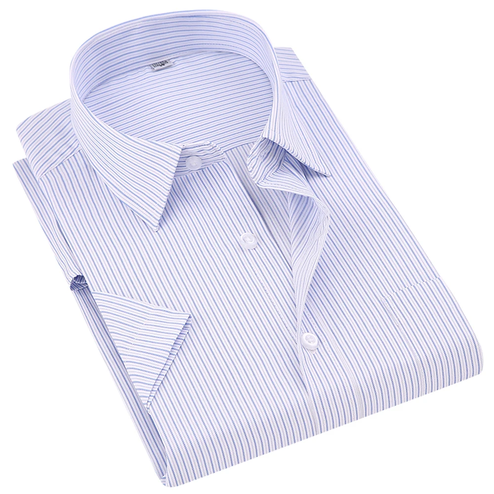 Striped Man Formal Shirts Short Sleeve Regular Fit Solid No Pocket Business Blouse shirt for men
Striped Man Formal Shirts Short Sleeve Regular Fit Solid No Pocket Business Blouse shirt for men