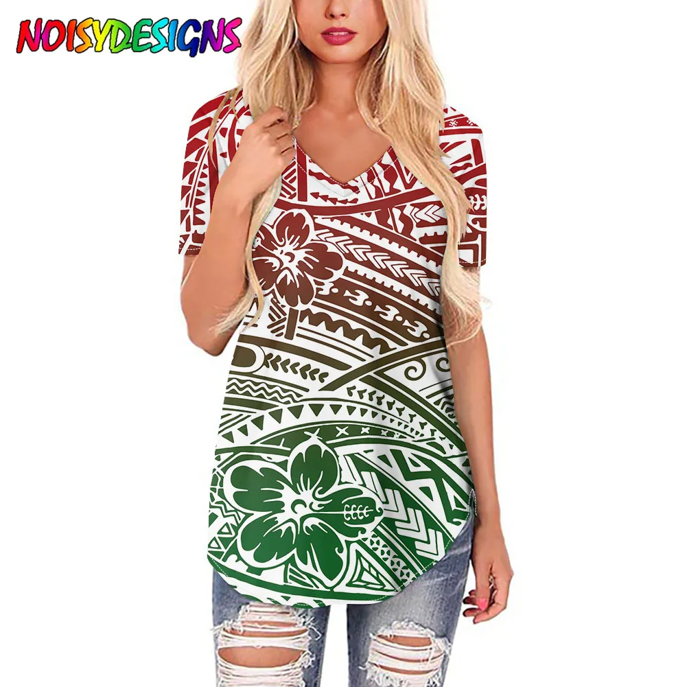NOISYDESIGNS New Fashion Women Short Sleeve Summer Polynesian Plumeria Prints Gradient Pullover Women T-shirt Oversize T-shirt
NOISYDESIGNS New Fashion Women Short Sleeve Summer Polynesian Plumeria Prints Gradient Pullover Women T-shirt Oversize T-shirt