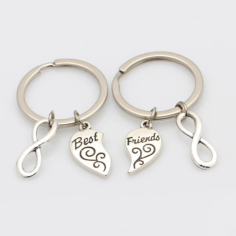 Unisex-Best-Friends-Keychain-Broken-Heart-Friendship-Gift-Charms-Jewelry-Gigantic-Pendant-Bag-Car-Keychain-Key