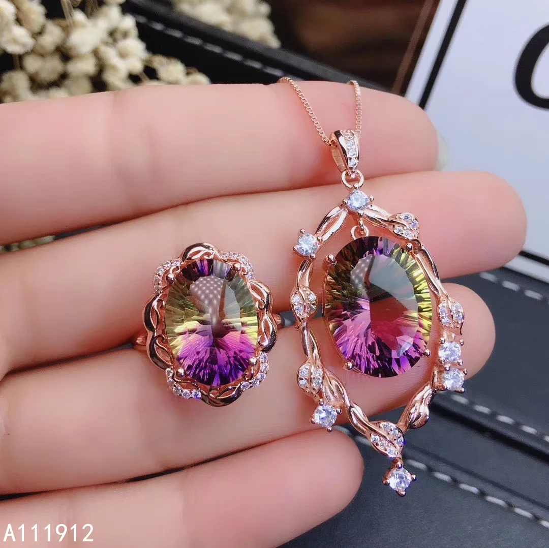 KJJEAXCMY fine jewelry Ametrine 925 sterling silver women gemstone pendant necklace chain ring set trendy
KJJEAXCMY fine jewelry Ametrine 925 sterling silver women gemstone pendant necklace chain ring set trendy