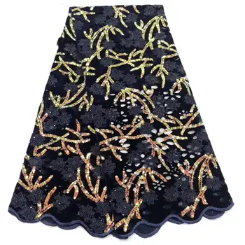 Latest European style with full blue color sequins for women dress fabric wholesale Nigeria Tulle Lace free shipping H2157 
Latest European style with full blue color sequins for women dress fabric wholesale Nigeria Tulle Lace free shipping H2157