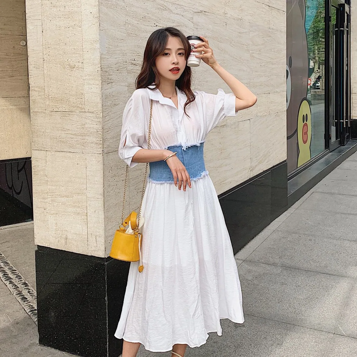 Photo Shoot CHIC Ladies' White Fold-down Collar Single Breasted Sense of Design Cowboy Corset Joint Mock Two-Piece A- line Dress
Photo Shoot CHIC Ladies' White Fold-down Collar Single Breasted Sense of Design Cowboy Corset Joint Mock Two-Piece A- line Dress