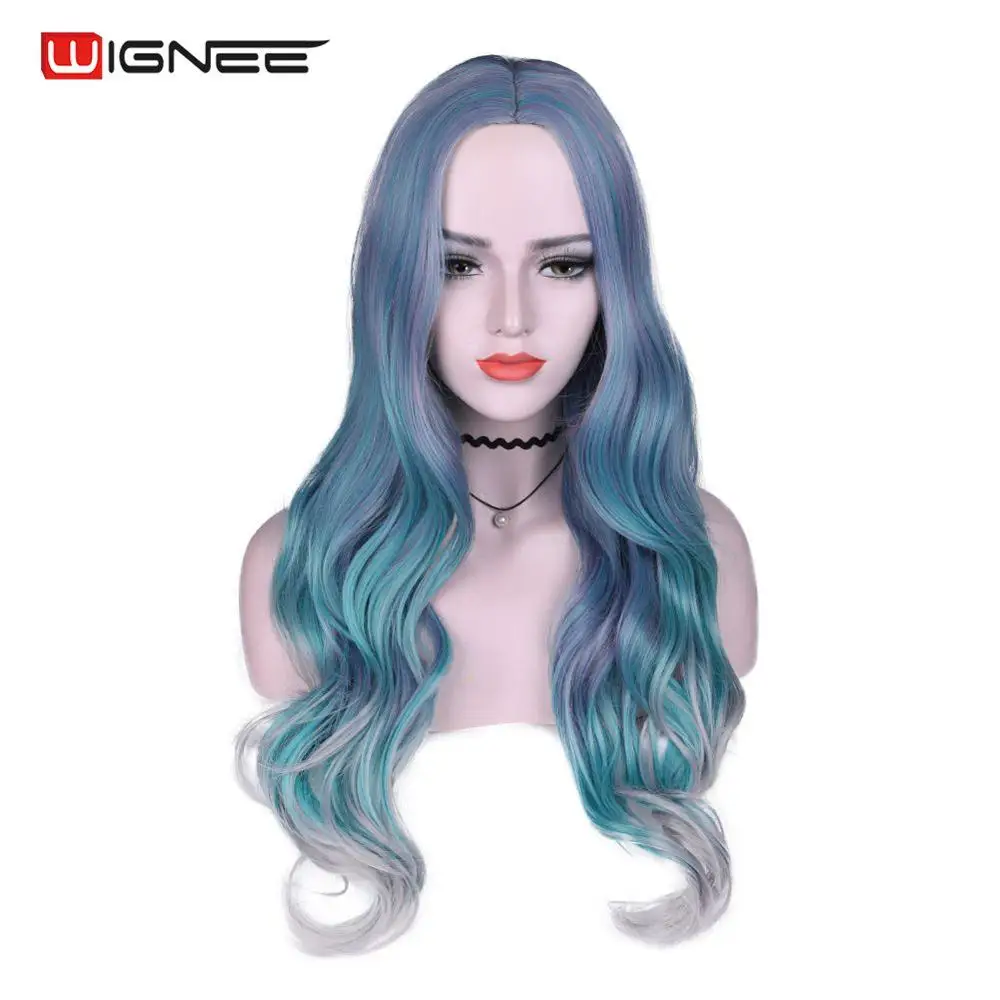 Wignee Wavy Wigs High Density Temperature Synthetic Wigs Long Mix Ombre Blue/Blonde/Pink Cosplay Kinky Hair For African Women
Wignee Wavy Wigs High Density Temperature Synthetic Wigs Long Mix Ombre Blue/Blonde/Pink Cosplay Kinky Hair For African Women