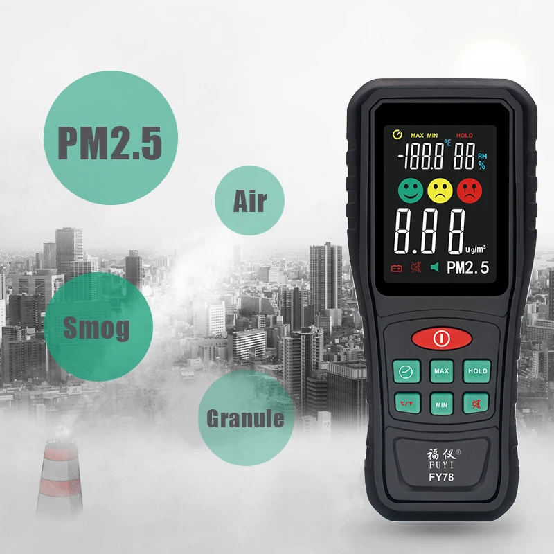 Digital Air Quality Monitor PM2.5 Meter Temperature And Humidity Monitoring Air Quality Sensor Gas Analyzer Color Screen
Digital Air Quality Monitor PM2.5 Meter Temperature And Humidity Monitoring Air Quality Sensor Gas Analyzer Color Screen