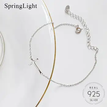 Springlight Genuine S925 Sterling Silver Simple Smooth Cross Anklet for Women Minimalist Personality Tiny Anklet Fine Jewelry
Springlight Genuine S925 Sterling Silver Simple Smooth Cross Anklet for Women Minimalist Personality Tiny Anklet Fine Jewelry