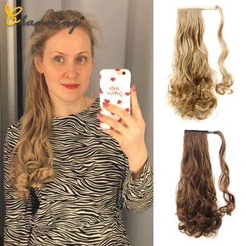 

CHARMING 24' Long Straight Clip In Hair Tail False Hair Ponytail Hairpiece With Hairpins Synthetic Hair Pony Tail Hair Extension