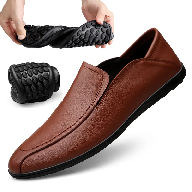 MEN'S Shoes Autumn Slip-on Loafers Genuine Leather England Business Casual Leather Shoes Soft Bottom Soft Leather Breathable Moc 
MEN'S Shoes Autumn Slip-on Loafers Genuine Leather England Business Casual Leather Shoes Soft Bottom Soft Leather Breathable Moc