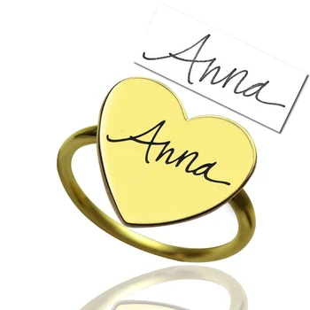AILIN Engraved Actual Handwriting Ring Gold Color Signature Heart Name Ring Love in My Heart Memorial Jewelry Wedding Gift
AILIN Engraved Actual Handwriting Ring Gold Color Signature Heart Name Ring Love in My Heart Memorial Jewelry Wedding Gift