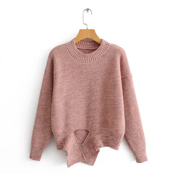 Women's new fashion Sweater lady Autumn Blended yarn Irregular knit sweater o-neck pullovers chic Tops TB3868 
Women's new fashion Sweater lady Autumn Blended yarn Irregular knit sweater o-neck pullovers chic Tops TB3868