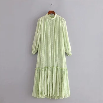 2020 Summer Women's New Round Neck Long Sleeve Honeycomb Laminated Hem Long Dress Elastic Cuffs Lined Back Split Tulle Dress
2020 Summer Women's New Round Neck Long Sleeve Honeycomb Laminated Hem Long Dress Elastic Cuffs Lined Back Split Tulle Dress