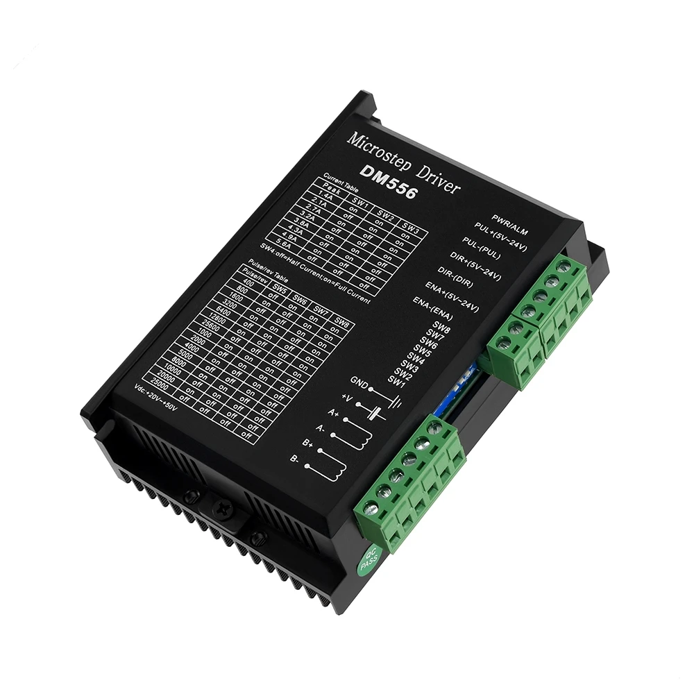 DM556 2-phase Stepper Motor Driver 57/86 Stepping Motor Controller 24V-50V DC8 Level Output Current Steeper Motor Driver
DM556 2-phase Stepper Motor Driver 57/86 Stepping Motor Controller 24V-50V DC8 Level Output Current Steeper Motor Driver