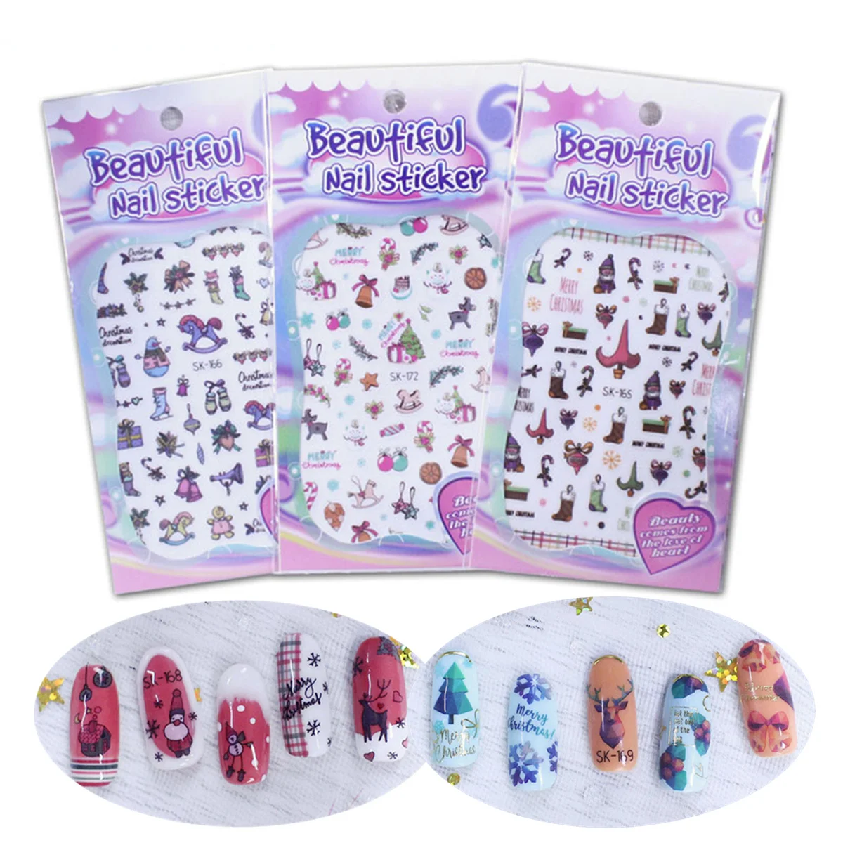 10pcs Adhesive Slider Nail Decals Christmas Theme Nail Art Sticker 3D Manicure Accessory Nail DIY Craft Wraps Foil Xmas Gift
10pcs Adhesive Slider Nail Decals Christmas Theme Nail Art Sticker 3D Manicure Accessory Nail DIY Craft Wraps Foil Xmas Gift