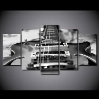 5 Panel Canvas Art Guitar Painting Black And White Picture Wall Pictures For Music Room Decor Canvas Painting 
5 Panel Canvas Art Guitar Painting Black And White Picture Wall Pictures For Music Room Decor Canvas Painting