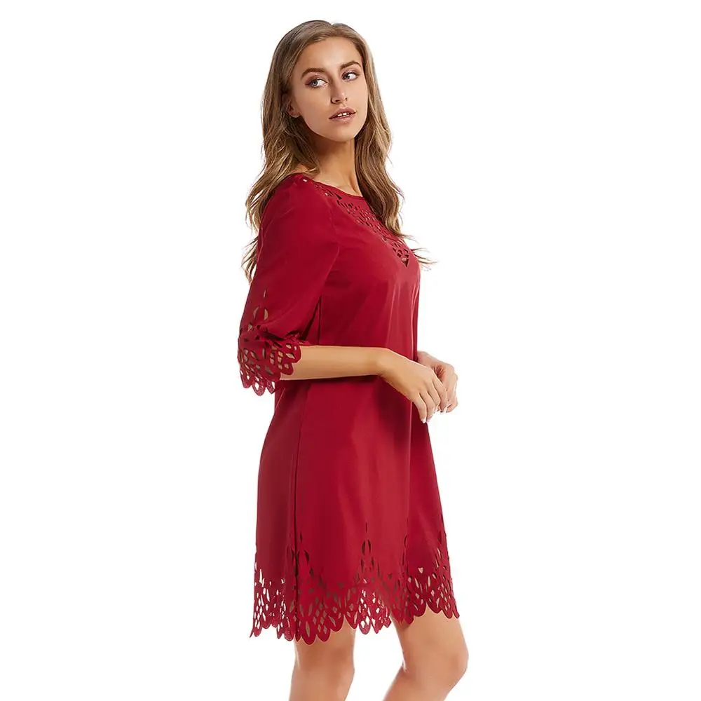 Bohisen Hollow Out Ruched Mini Dress woman Dress Woman Basic O-Neck Female Casual Straight Dresses Summer sukienka de verano 
Bohisen Hollow Out Ruched Mini Dress woman Dress Woman Basic O-Neck Female Casual Straight Dresses Summer sukienka de verano