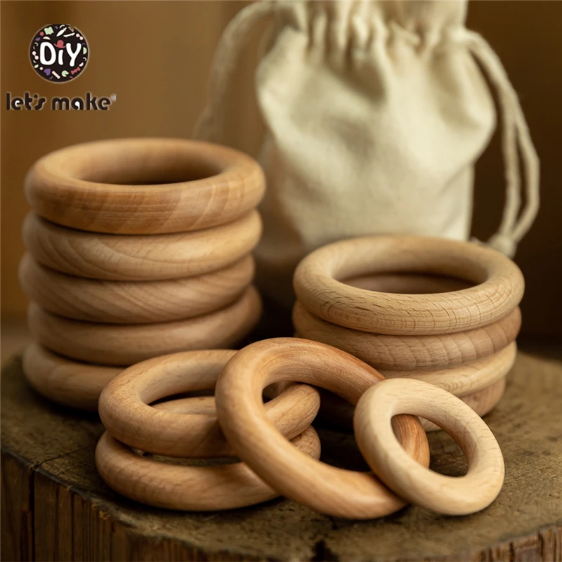 

Let‘s Make 50pcs Wooden Rings DIY Customize Logo 98/70/55/40mm Smooth Surface Natural Maple Wood Rodent Baby Teething Bpa Free