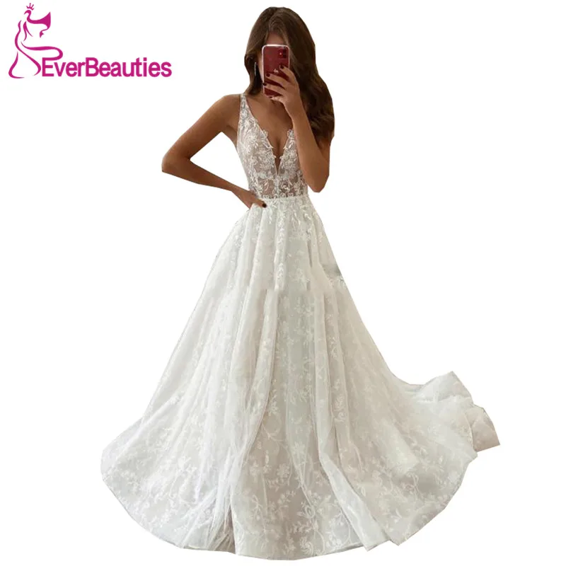 A-Line Lace Wedding Dress 2020 Vintage Vestido De Noiva Boho Country Bridal Gown Robe De Mariee Beach V-Neck   
A-Line Lace Wedding Dress 2020 Vintage Vestido De Noiva Boho Country Bridal Gown Robe De Mariee Beach V-Neck