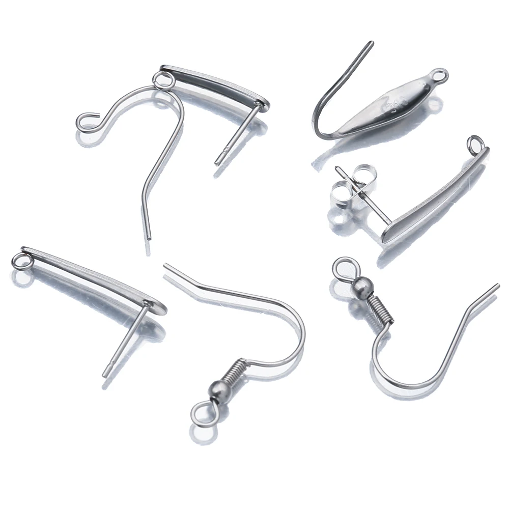 

20Pcs/Lot Medical Stainless Steel French Earrings Hooks Dangle Ear Wire Connectors For Diy Piercing Jewelry Earring Findings