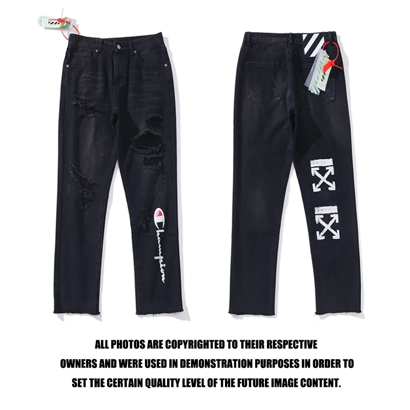 arrow 19SS Off-White OW Men Women Unisex lovers style autumn winter Fashion Casual loose Sports Pants Sweatpants hole jeans
arrow 19SS Off-White OW Men Women Unisex lovers style autumn winter Fashion Casual loose Sports Pants Sweatpants hole jeans