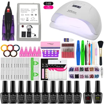 Nail kit 24/48/54W UV LED Gel Lamp for Nails Manicure Set 10 pieces Gel Nail Polish Varnish Extension Polygel Tool Kit nail set
Nail kit 24/48/54W UV LED Gel Lamp for Nails Manicure Set 10 pieces Gel Nail Polish Varnish Extension Polygel Tool Kit nail set