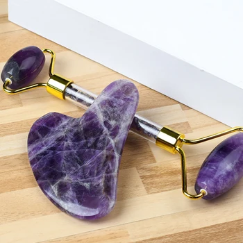 Facial Massage Amethist Jade Roller Relax Gewichtsverlies Natuurlijke Jade Quartz Schraper Massager Roller Jade Beauty Skin care
Facial Massage Amethist Jade Roller Relax Gewichtsverlies Natuurlijke Jade Quartz Schraper Massager Roller Jade Beauty Skin care