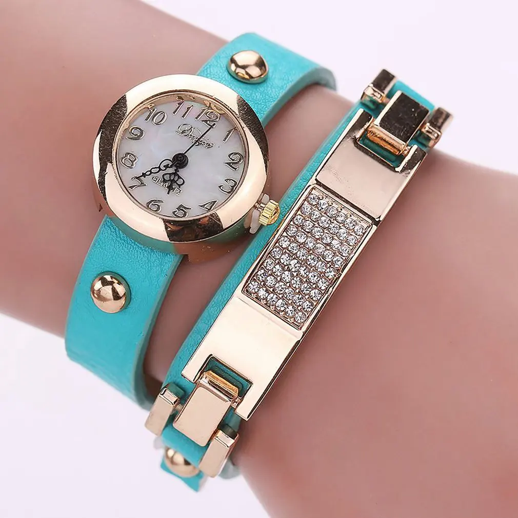 2 слоя часы Женские Аналоговые кварцевые браслет для дам Часы|Кварцевые часы| |