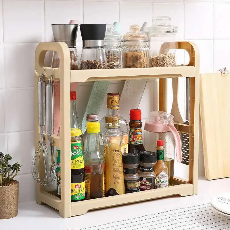 Kitchen Floor Two-layer Multi-function Storage Tool Supplies Rack Seasoning Storage Rack
Kitchen Floor Two-layer Multi-function Storage Tool Supplies Rack Seasoning Storage Rack