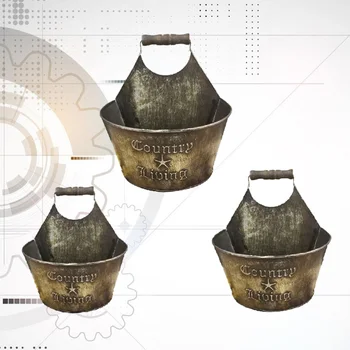 3pcs Metal Flowet Pot Retro Rural Garden Pot Household Flowerpot Decor European Mini Plant Pot (Black, Large Size + Middle Size
3pcs Metal Flowet Pot Retro Rural Garden Pot Household Flowerpot Decor European Mini Plant Pot (Black, Large Size + Middle Size