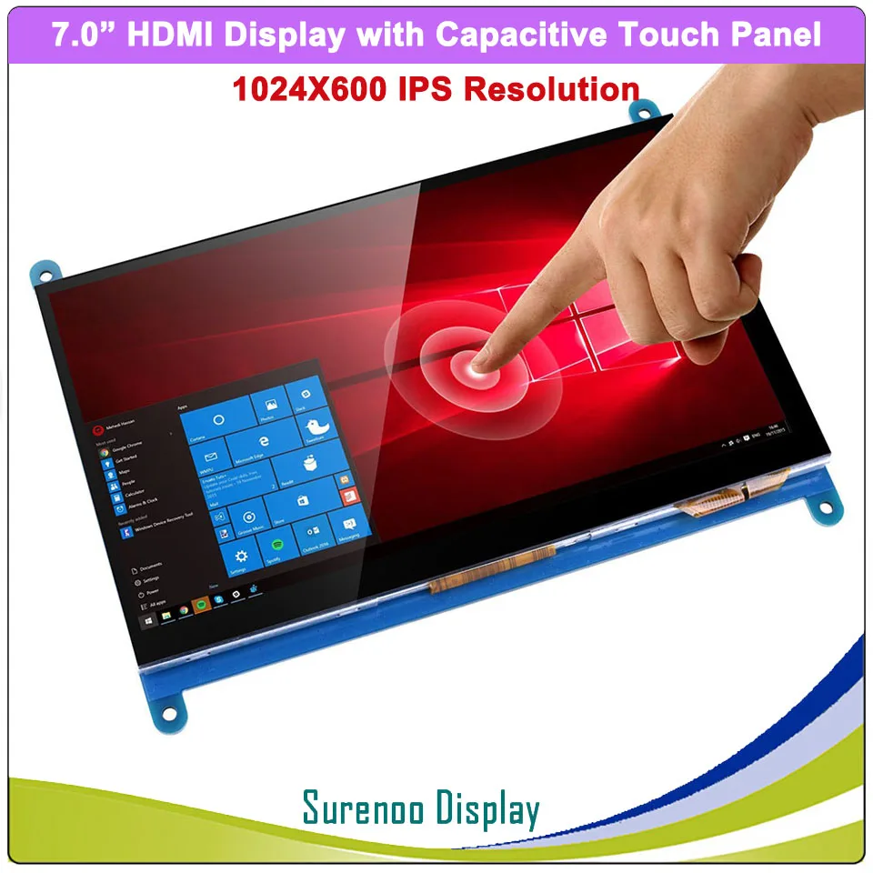 

7.0" inch 800*480 1024*600 IPS HDMI-Compatible TFT LCD Module Screen Display with USB Capacitive Touch Panel for Raspberry Pi