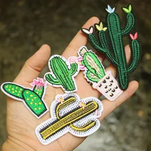 

5pcs/set embroidery cactus patches for clothing Embroidered iron on parches for clothes Sewing applique parches
