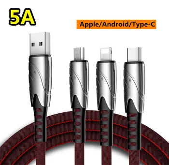 10PCS 3in1 Type C 8Pin Micro USB 5.0A Fast Charging Cable Nylon Woven Data Cable For iPhone 7 8 X XS XR 11 Plus Huawei Xiaomi
10PCS 3in1 Type C 8Pin Micro USB 5.0A Fast Charging Cable Nylon Woven Data Cable For iPhone 7 8 X XS XR 11 Plus Huawei Xiaomi