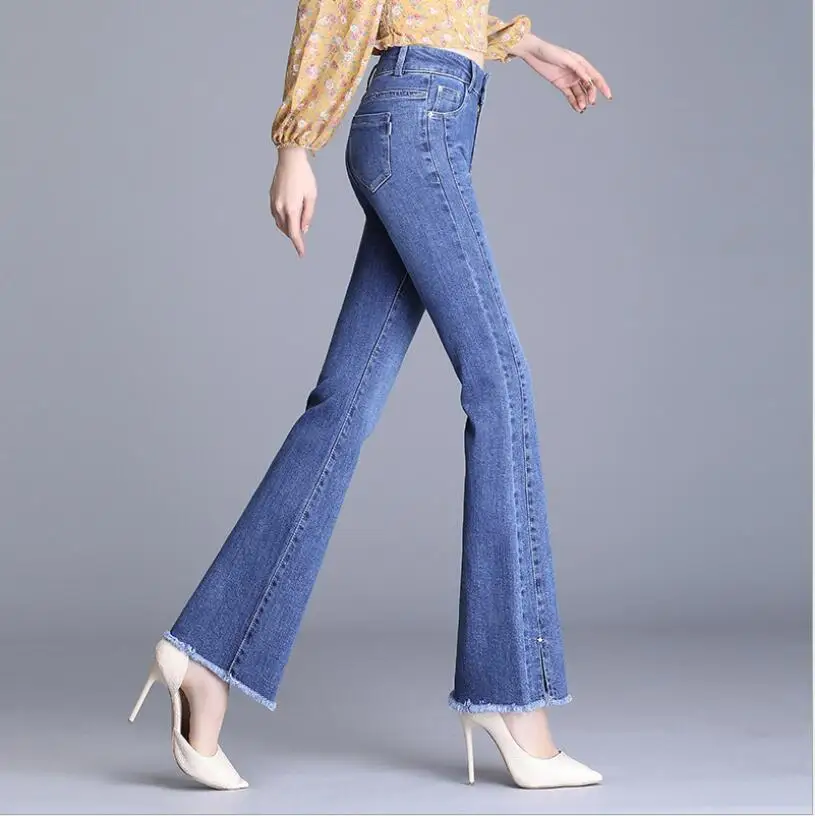 High Quality Women Bootcut Jeans 2020 Spring Slim Wide Leg Ladies Cotton Denim Trousers Elastic High Waist Pantalon Jean pants
High Quality Women Bootcut Jeans 2020 Spring Slim Wide Leg Ladies Cotton Denim Trousers Elastic High Waist Pantalon Jean pants