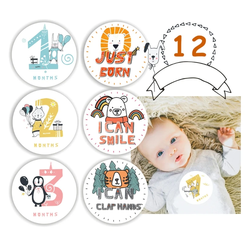 12 Pcs Baby Pregnant Monthly Stickers Animal Pattern Recording Milestone Sticker
12 Pcs Baby Pregnant Monthly Stickers Animal Pattern Recording Milestone Sticker