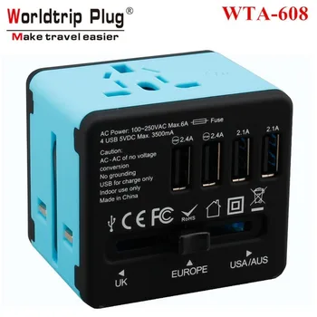 Wor Ldtrip Plug Converter WTA-608 USB Switch Socket Multi-purpose Travel Switch Socket Converter Multi-device Charging
Wor Ldtrip Plug Converter WTA-608 USB Switch Socket Multi-purpose Travel Switch Socket Converter Multi-device Charging