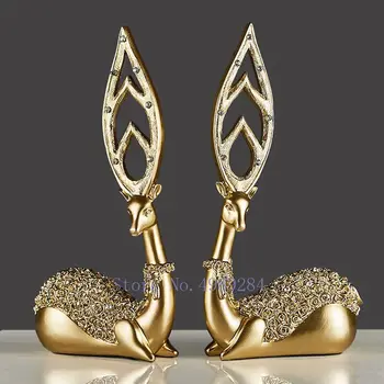 Nordic Creative Gold crystal deer Crafts ornaments Simulated animal Modern home decorations accessories Christmas figurine 
Nordic Creative Gold crystal deer Crafts ornaments Simulated animal Modern home decorations accessories Christmas figurine