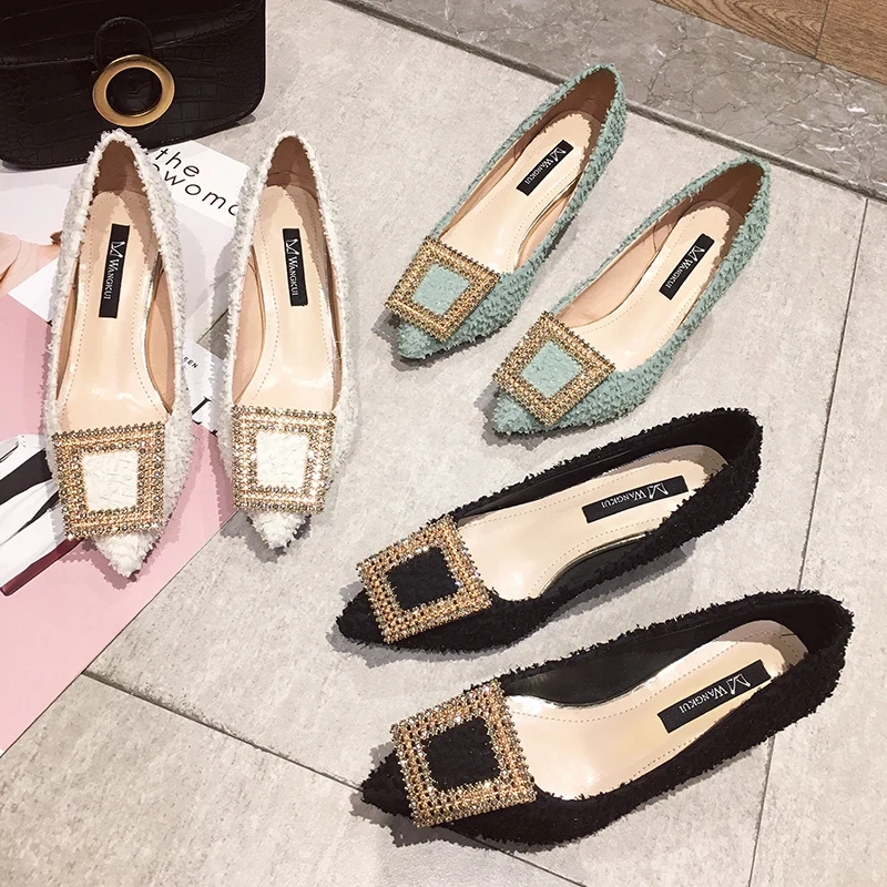 zapatos mujer 2020 temperament crystal pointed toe metal women pumps dress slip-on flock thin mid-heel ladies shoes
zapatos mujer 2020 temperament crystal pointed toe metal women pumps dress slip-on flock thin mid-heel ladies shoes