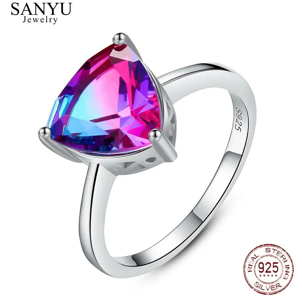 SANYU Rainbow Gemstone Finger Ring Mystic Purple Rainbow Fire Topaz 925 Sterling Silver Women Wedding Ring Fine Jewelry Bague
SANYU Rainbow Gemstone Finger Ring Mystic Purple Rainbow Fire Topaz 925 Sterling Silver Women Wedding Ring Fine Jewelry Bague