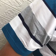 Camisa Polo bordada para hombre, Polo de negocios, informal, holgado, a rayas, de algodón, a la moda, de verano, 2021